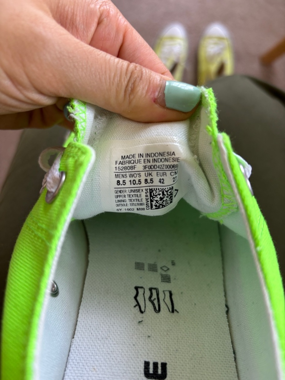 Converse Low Top Sneakers - Neon Lime with White - Picture 2 of 2